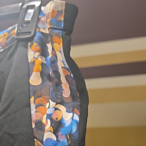 Twelfth Street by Cynthia Vincent Black Silk Pants with Multicolor Side Stripes - Picture 6 of 12